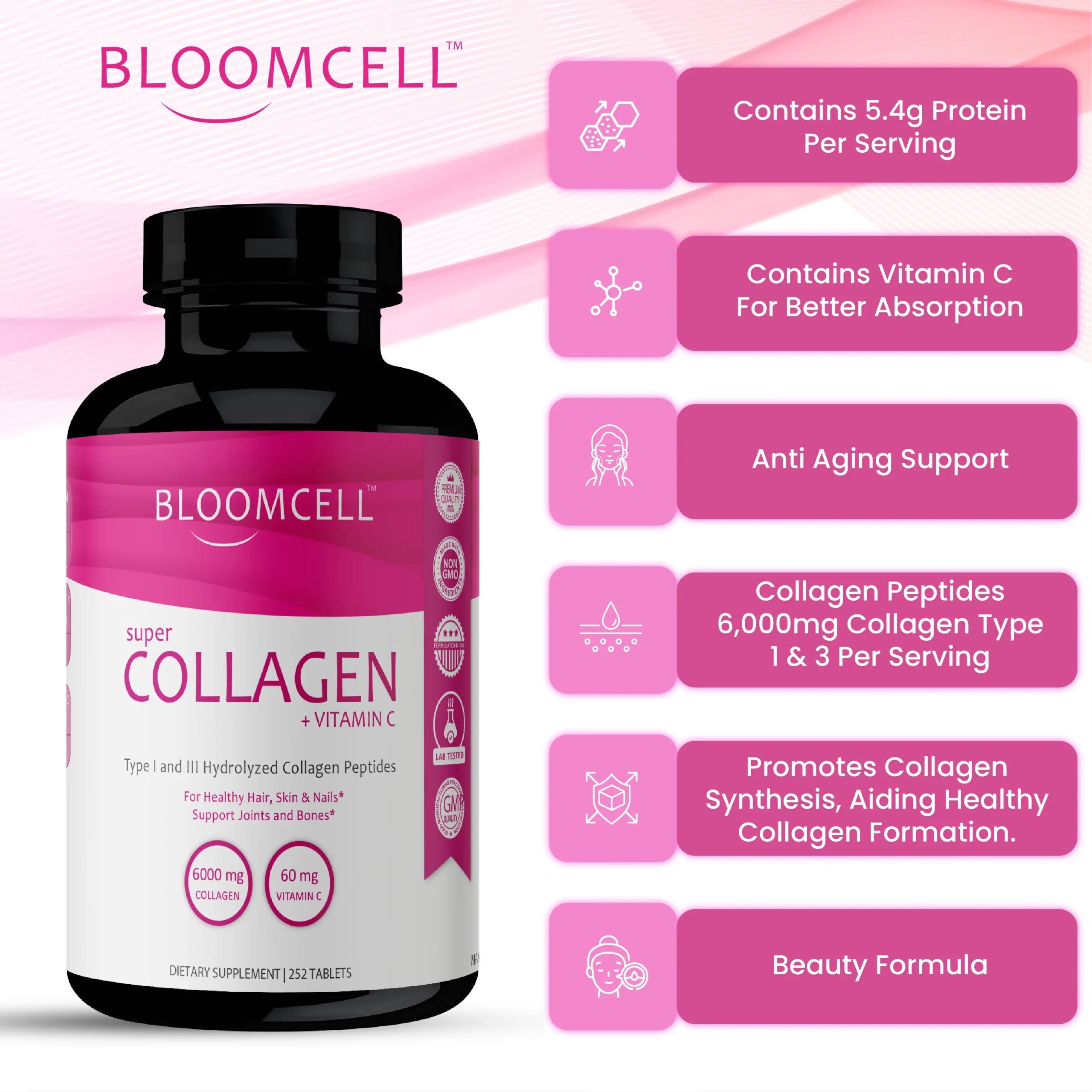 Super Collagen + Vitamin C- 252Tablets - Image 4